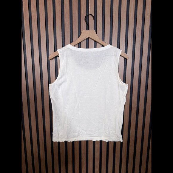 Lafayette 148 New York Tank Top Large Womens White Sleeveless Woven - Picture 2 of 6